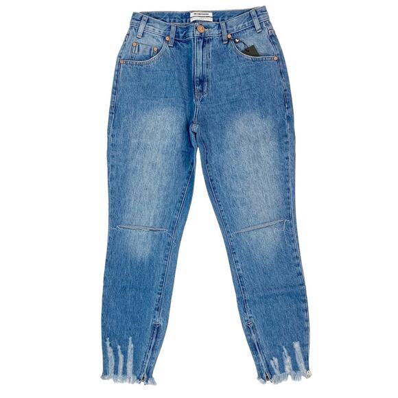 ONE TEASPOON Freebird High Waist Ankle Zip Distressed Crop Skinny Jeans - Picture 4 of 13